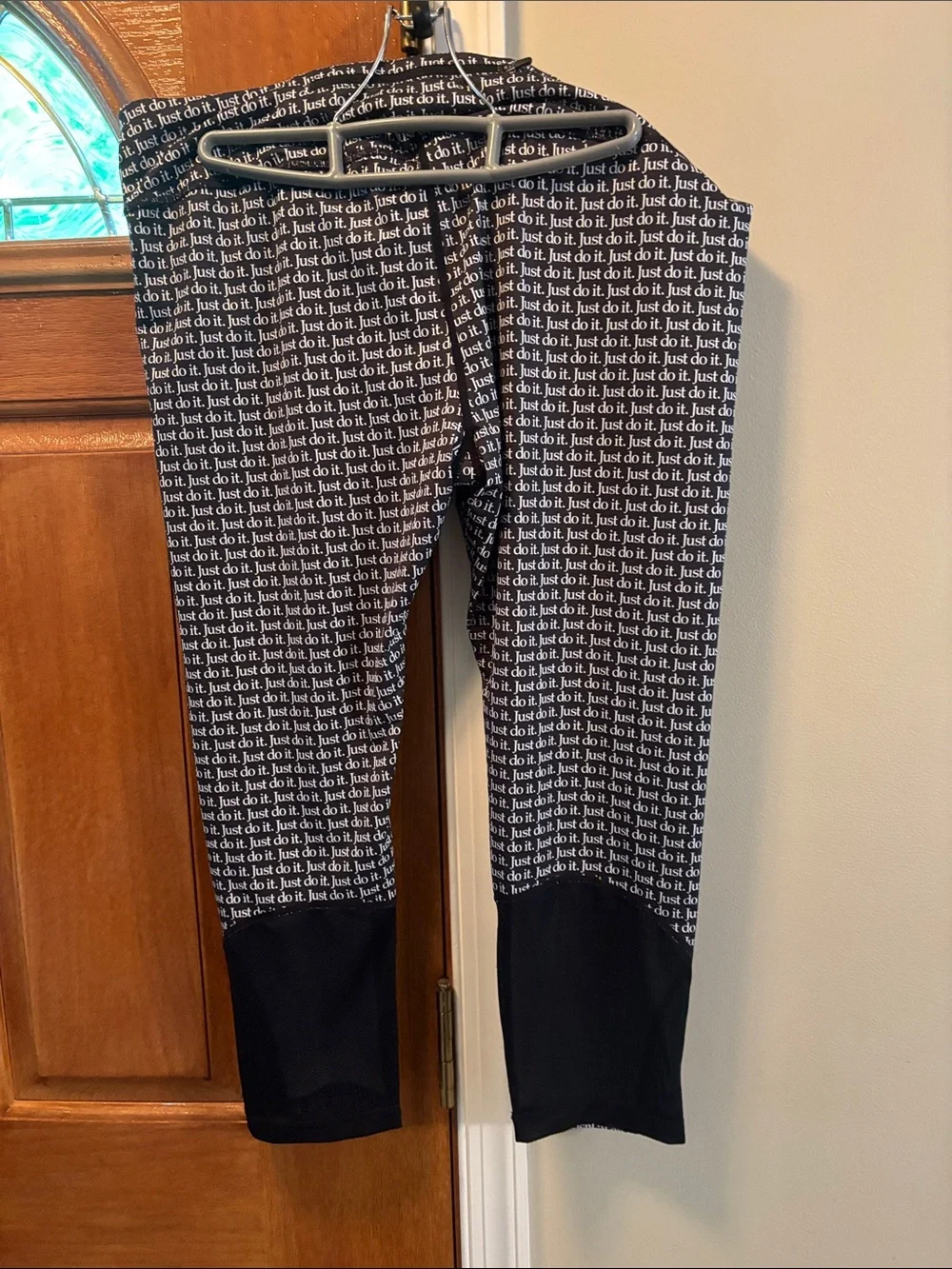 Nike Black & White 'Just Do It' Printed Capris